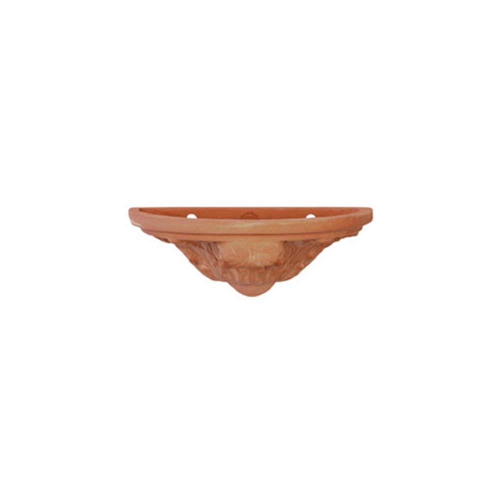Wall Pocket with Acanthus Leaf in Terracotta